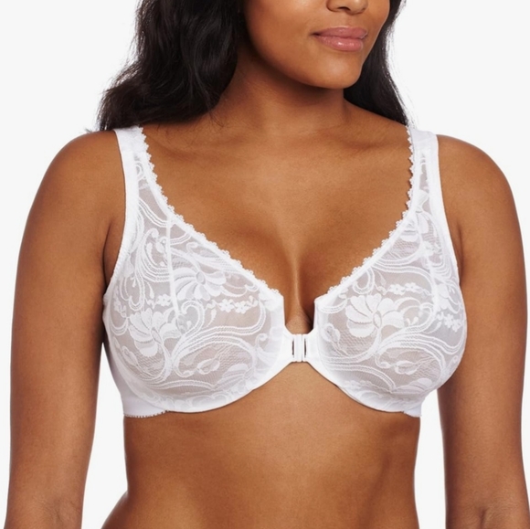 Glamorise 46D front closure underwire bra New, White - Picture 1 of 8